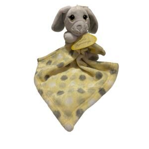 Little Beginnings Lovey 7” Puppy Dog Attached 10” Security Blanket Plush White
